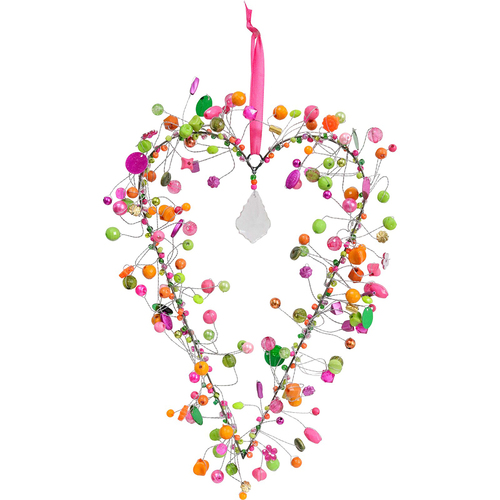 LVD Beaded Heart Xl Fairytale Decorative Sculpture Home/Lounge Decor