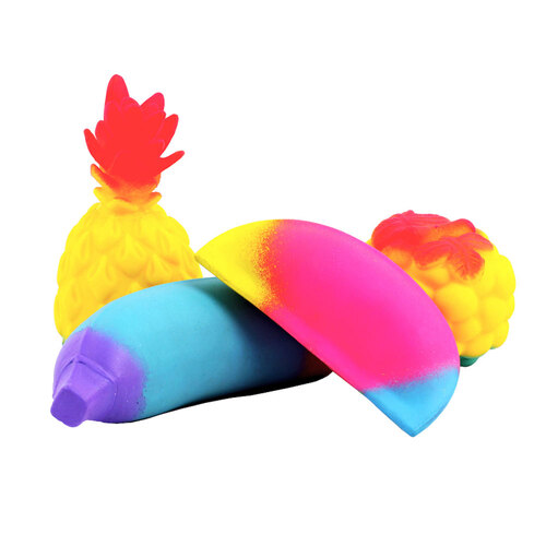 4x GoGoPo 8cm Stretchy Rainbow Fruit Squish 3y+ Toy - Assorted 