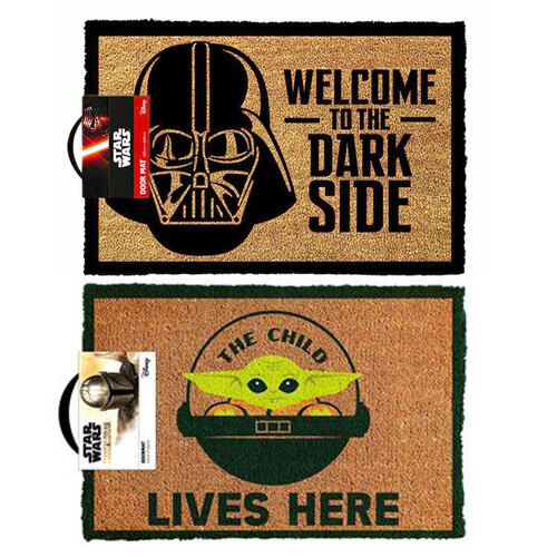 2pc Star Wars Welcome To The Dark Side Door Mat & The Mandalorian The Child Lives Here