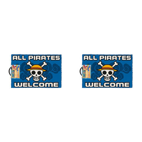 2PK One Piece All Pirates Welcome Doormat 40x60cm Home Frontdoor Mat