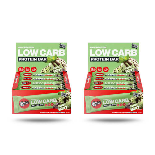 2x 12PK BSc High Protein Low Carb Bar No Added Sugar 60g Serve Chocolate Mint