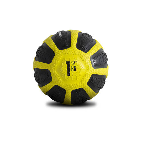 Bodyworx Medicine Ball Home Gym Crossfit Workout Exercise 1kg Black/Yellow