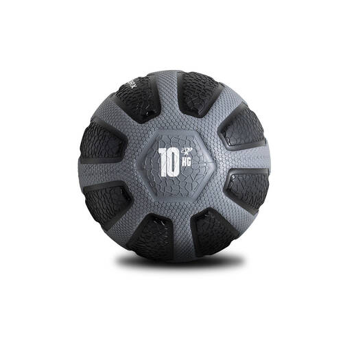 Bodyworx Medicine Ball Home Gym Crossfit Workout Exercise 10kg Black/Grey