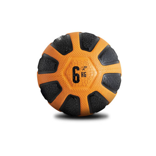 Bodyworx Medicine Ball Home Gym Crossfit Workout Exercise 6kg Black/Oranage