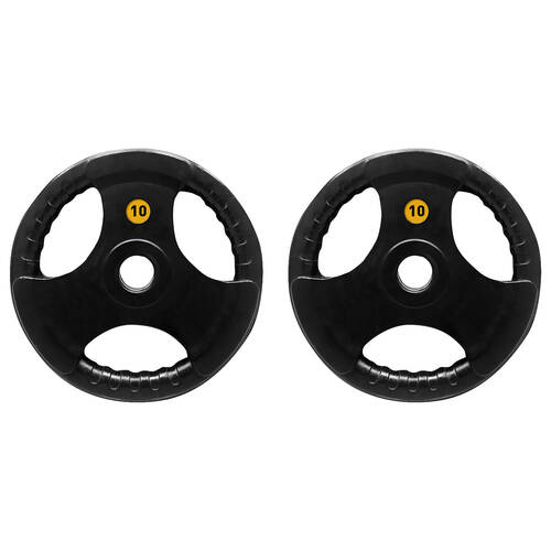 2PK Bodyworx Olympic Rubber Grip Plate Weight Lift Home Gym Exercise 10kg