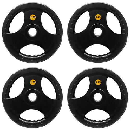 4PK Olympic Rubber Grip Plate Weight Lift Home Gym Exercise 1.25kg