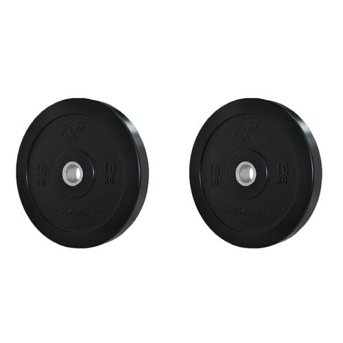 2PK Bumper Plate Weight Lift Home Gym Workout Exercise 10kg Black