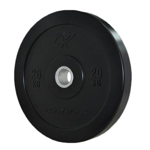  Bumper Plate Weight Lift Home Gym Workout Exercise 20kg Black