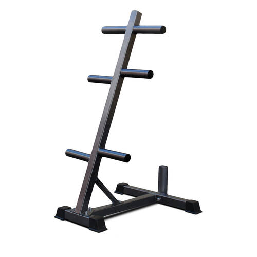 Bodyworx Olympic Weight Plate Tree Rack w/ Bar Holder Home Gym Storage 73x113cm
