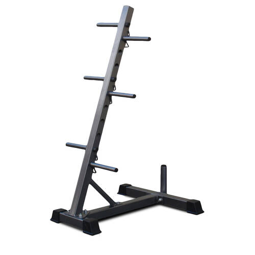 Bodyworx Standard Weight Plate Tree Rack w/ Bar Holder Home Gym Storage 73x113cm