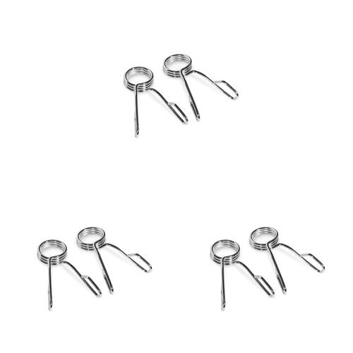 3x 2pc Bodyworx Olympic Spring Collars Pair For 50mm Weight Handle Bar Silver