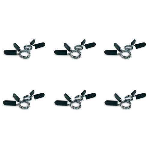 6x 2pc Bodyworx Standard Spring Collars For 28mm Weight Handle Bar Pair