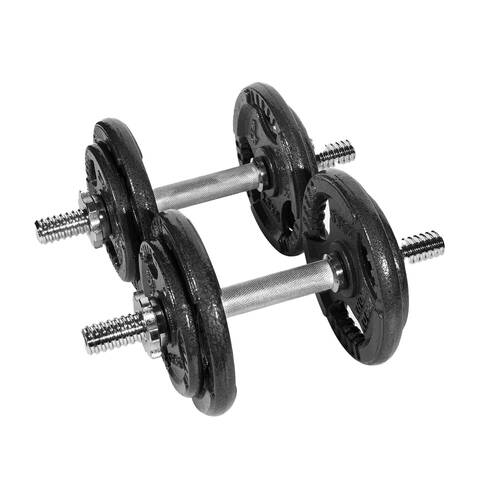 2pc Bodyworx Spinlock Cast Iron Dumbell Set Home Gym Workout Exercise 20kg