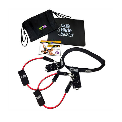 GoFit Glute Blaster Belted Tube Resistance Trainer Gym Workout Exercise