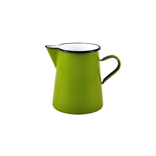 Urban Style Enamelware 1L Water Pitcher w/ Black Rim - Premium Green