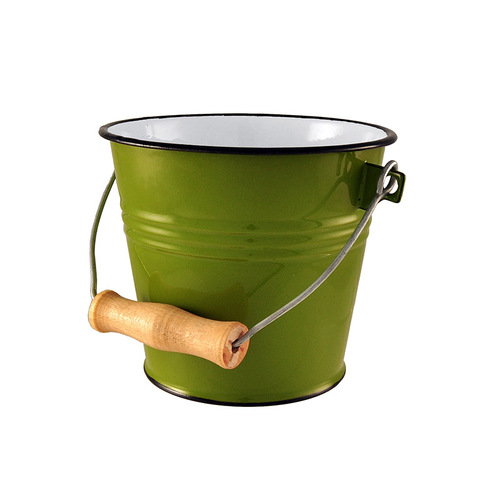 Urban Style Enamelware 1L Ice Bucket w/ Wire Handle - Green