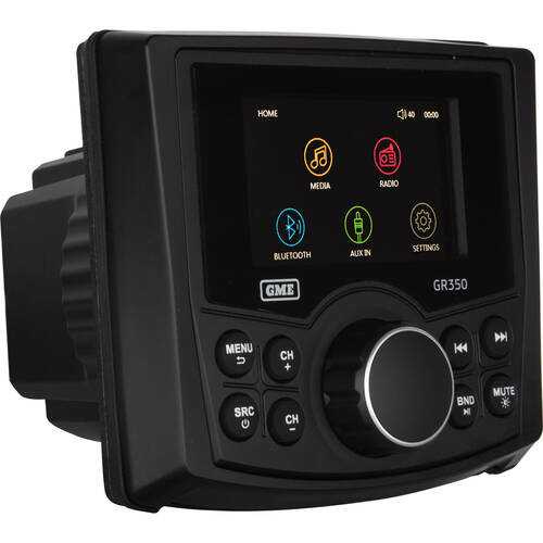 GME AM FM IPX5 Waterproof Wireless Bluetooth Marine Radio 40W Speaker Output BK