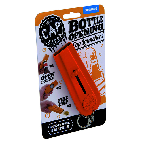 Gift Republic Cap Zappa Bottle Opener Launcher Party Toy - Orange