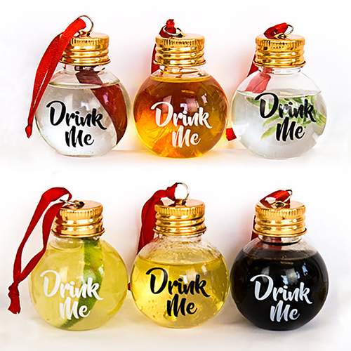 6pc Gift Republic Festive Boozeballs Hanging Christmas Balls - Clear