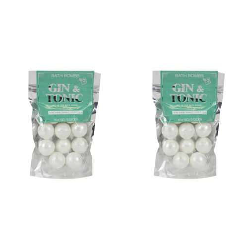 2x 10pc Gift Republic 15g Scented Bath Bombs - Gin & Tonic