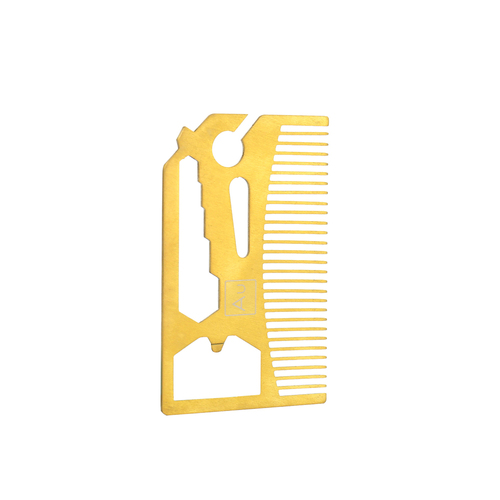 Gift Republic Men's 6-in-1 Pocket Beard Comb Multi-Tool - Gold