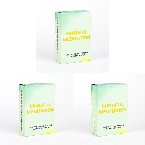 3PK Gift Republic Mindful Meditation 100-Tips Trivia/Guide Cards Set