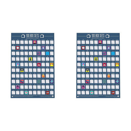 2PK Gift Republic Bucket List Scratch Poster 100 Box Set Edition Multicoloured;