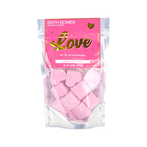 10pc Gift Republic 15g Scented Love Heart Bath Bombs - Rose