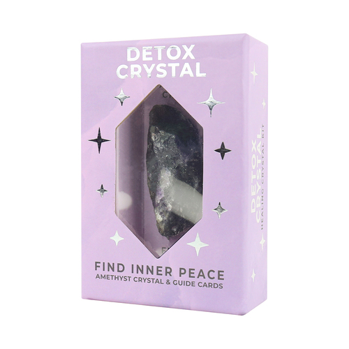 25pc Gift Republic Detox Healing Kit Cards w/ Amethyst Crystal