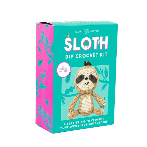 Gift Republic Kawaii Krochet Sloth DIY Crochet Kit