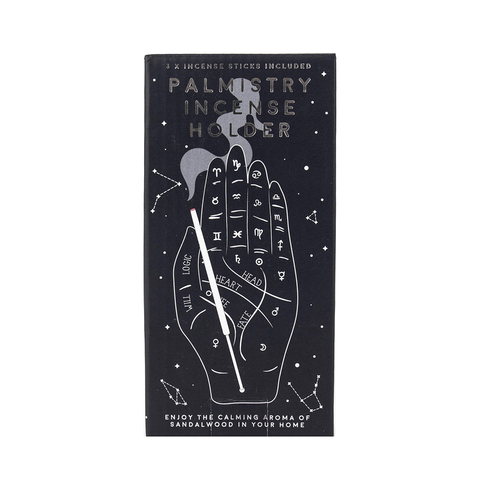 Gift Republic 18cm Palmistry Incense Holder Dish w/ Sticks - Black