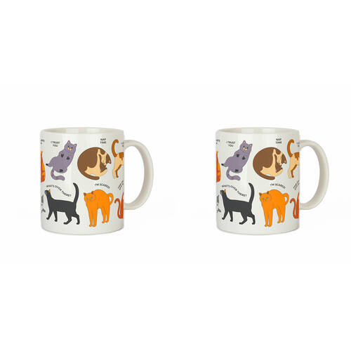 2PK Gift Republic How To Speak Cat Coffee/Tea Ceramic Mug 9.7x8cm