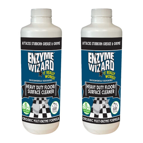 2PK Enzyme Wizard Heavy Duty Floor/Surface Cleaner 1L Bottle