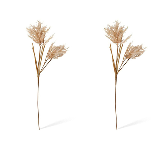 2PK E Style Artificial 120cm Pampas Field Grass Decor Spray - Light Brown