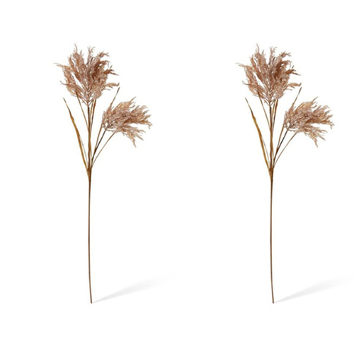 2PK E Style Artificial 120cm Pampas Field Grass Decor Spray - Rust