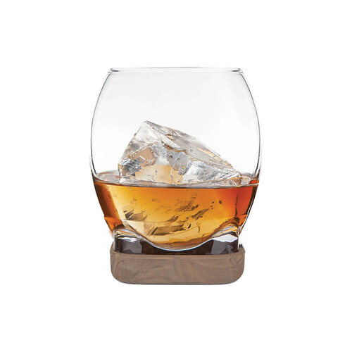 Final Touch Whiskey & Cigar Holder Glass w/Silicone Base