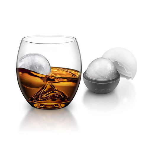 Final Touch On the Rocks Wine Glass with Ice Ball Mould Set Clear