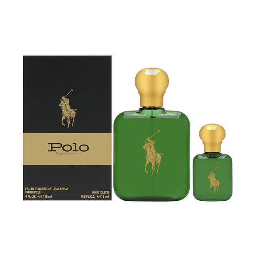 2pc Ralph Lauren Polo Green EDT & Travel Spray Set Classic Scent For Men 118ml