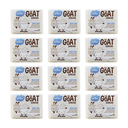12PK The Goat Skincare Body Soap Bar w/ Coconut 100g For Sensitive Skin