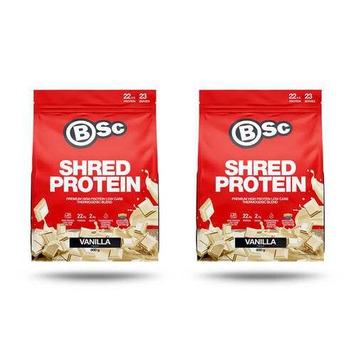 2PK BSc High Protein Shred Powder Post Workout 23 Serves 800g Vanilla