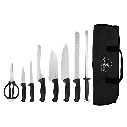 8pc Grill Society Deluxe BBQ Knife Set w/Carry Case