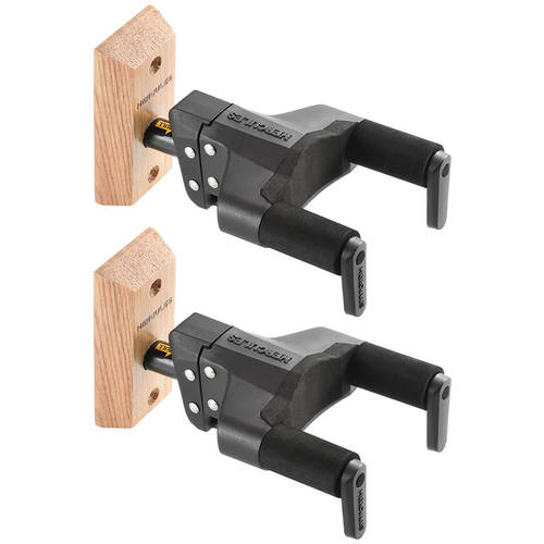 2x Hercules GSP38WBPLUS Wood Block Wall Guitar Hanger