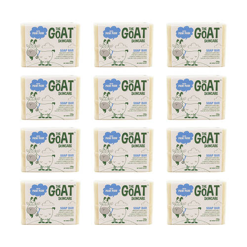 12PK The Goat Skincare Body Soap Bar w/ Paw Paw 100g For Sensitive Skin