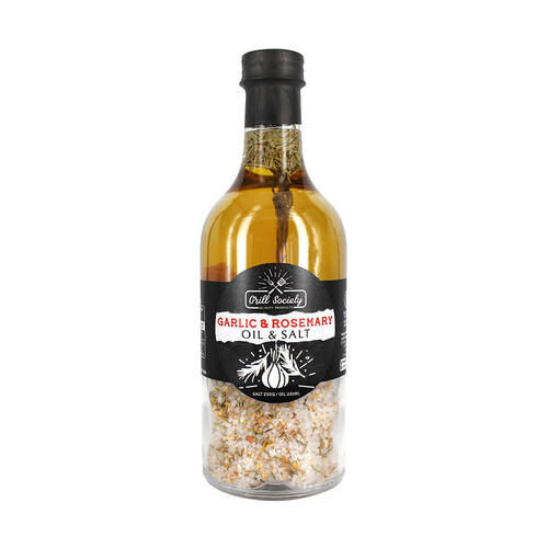 Hot Shots Grill Society Garlic & Rosemary Oil Salt Combo 500ml Cooking Seasoning