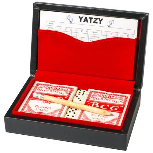Karson Roll & Raise Yatzy Poker Board Game Set w/ Case 6y+ 17.5x11.5x5cm