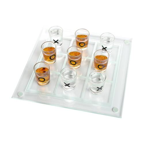 9pc Karson Tic Tac Toast XO Shot Glass Game Glassware 18y+ 28x28x7cm Clear
