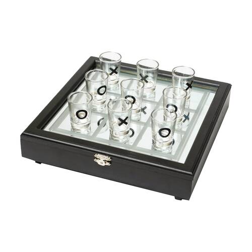 9pc Karson Shots & Crosses Tic Tac Toe Shot Glass Game Glassware 18y+ 31x31x5cm