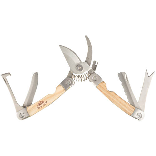 Esschert Design Stainless Steel Garden Multi-Tool Gardening Pruning Natural