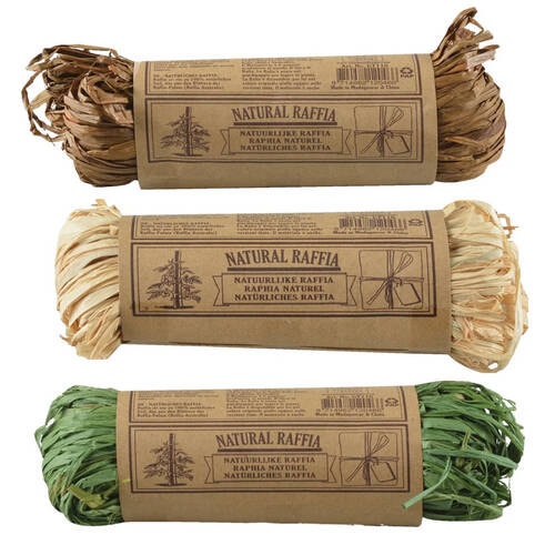 3pc Esschert Design Natural Raffia Rope Garden Outdoor 49.5cm