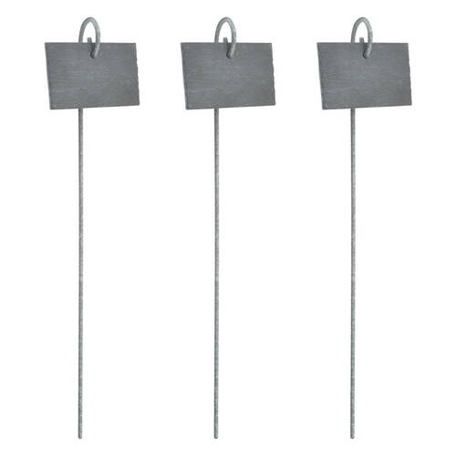 3PK Esschert Design Plant Label Marker on Metal Rod 36cm Anthracite